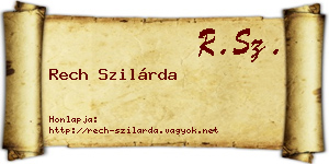 Rech Szilárda névjegykártya